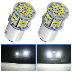 1 Pair E0052 9 14V 1156 54SMD 2835 6000K 1080LM White Light Car Decoding Turn Signal Reversing Light