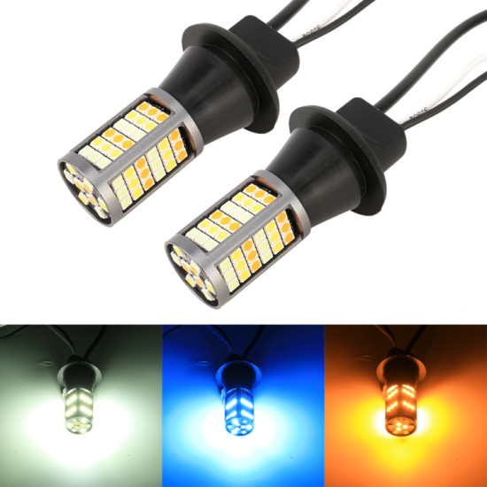 T20 7740 DC12V 3 7W 81 SMD 3030 LEDs Three Color Car DRL Turn Light Length 2m