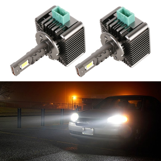 1 Pair D Series D3 Car HID Ballast to LED Headlight DC12V 35W 6000K 7000LM 7040 Lamp Bead