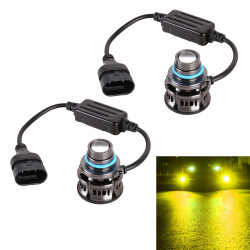 1 Pair 9005 27W DC12V Car Aluminum Alloy LED Headlight Gold Light