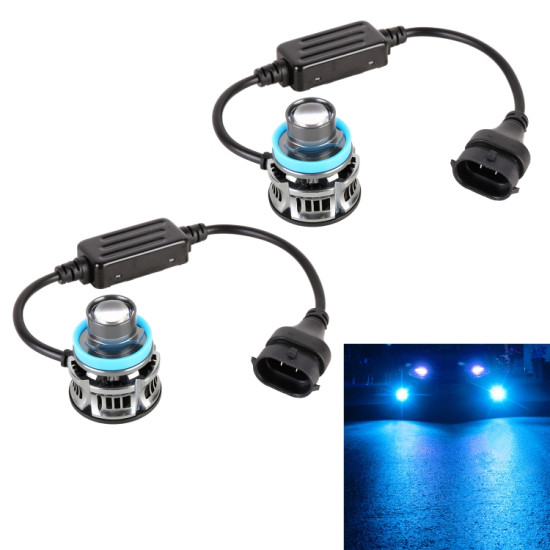 1 Pair H11 27W DC12V Car Aluminum Alloy LED Headlight Blue Light