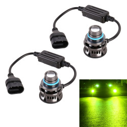 1 Pair 9005 27W DC12V Car Aluminum Alloy Flashing LED Headlight Lime Green