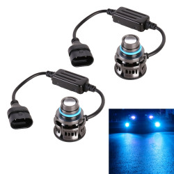 1 Pair 9006 27W DC12V Car Aluminum Alloy Flashing LED Headlight Blue Light