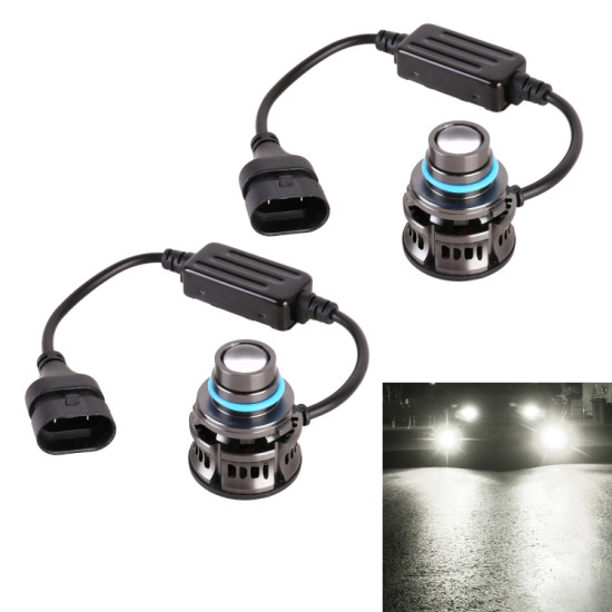 1 Pair 9006 27W DC12V Car Aluminum Alloy Flashing LED Headlight White Light