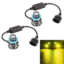 1 Pair H11 27W DC12V Car Aluminum Alloy Flashing LED Headlight Gold Light