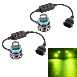 1 Pair H11 27W DC12V Car Aluminum Alloy Flashing LED Headlight Lime Green