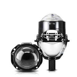 T02 1 Pair 2 5 inch Car Bifocal LED Lens Headlight Left Driving Black