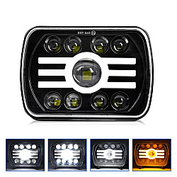 Y19 H4 7 inch Car Sun Style Square Modified Headlight for Jeep Wrangler Black