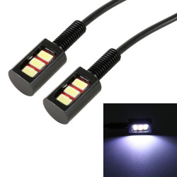 1 Pair DC12V 0 4W 3LEDs SMD 5630 Car Motorcycle License Plate Light Cable Length 27cm White Light