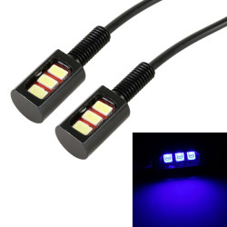 1 Pair DC12V 0 4W 3LEDs SMD 5630 Car Motorcycle License Plate Light Cable Length 27cm Blue Light