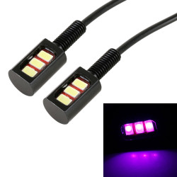 1 Pair DC12V 0 4W 3LEDs SMD 5630 Car Motorcycle License Plate Light Cable Length 27cm Purple Light