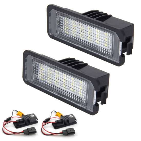 2pcs For Volkswagen Golf Passat Polo LED License Plate Light With Decoder
