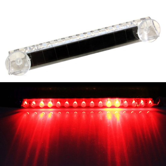 Wiring Free Rear Window Solar LED Sensor Car Warning Light Red