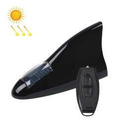 Solar Remote Control Signal Radio Shark Fin Antenna Anti Tailgating Roof Warning Light Black