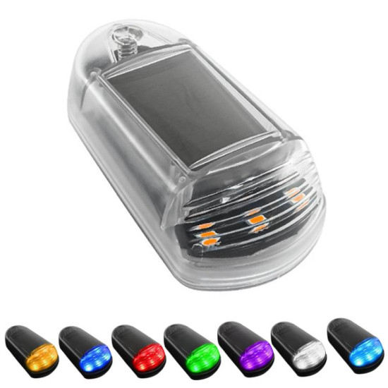 Solar Powered Roof Warning Light LED Roof Strobe Light For Trucks Pickups Spec Transparent 7 Colors