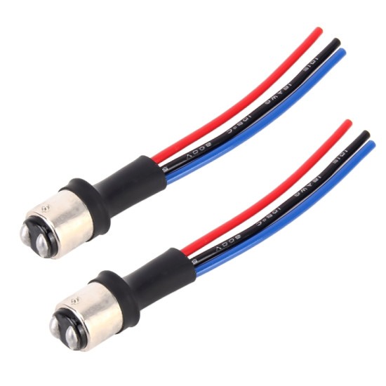 1 Pair 1157 BAY15D Bulb Holder Base Male Socket with Wire
