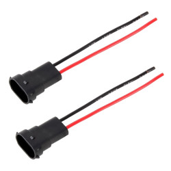 1 Pair H8 H11 Bulb Holder Base Male Socket with Wire