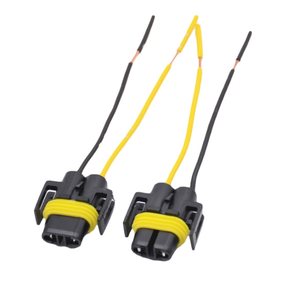1pair For H11 H8 881 Car Headlight Socket Light Holder Plug With Cable