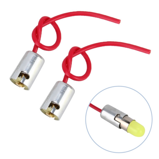 2 PCS BA9S Light Lamp Bulb Holder Base Socket Wire Connector`