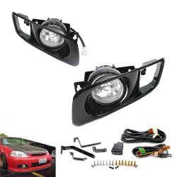 1 Pair Car Modified Front Fog Light for Honda Civic 1999 2000 White Light