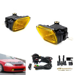 1 Pair Car Modified Front Fog Light for Honda Civic 1996 1998 Yellow Light