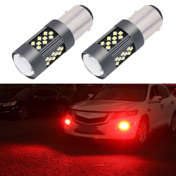 1 Pair 1157 12V 7W Continuous Car LED Fog Light Red Light