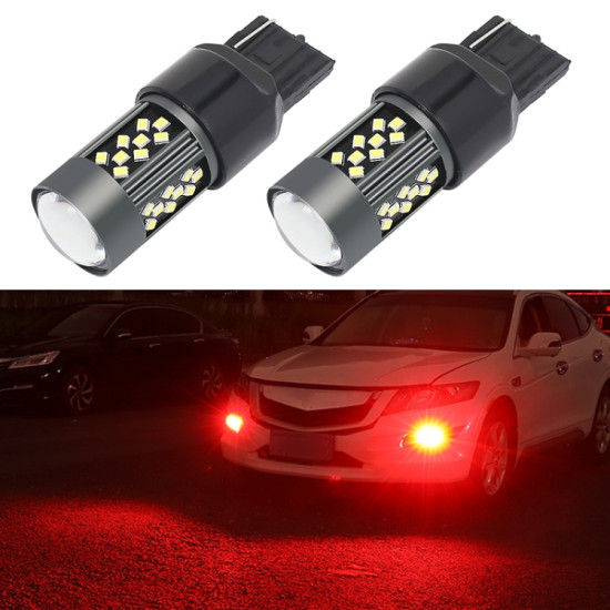 1 Pair 7440 12V 7W Continuous Car LED Fog Light Red Light