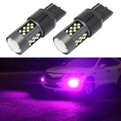 1 Pair 7440 12V 7W Continuous Car LED Fog Light Purple Light