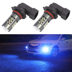 1 Pair 9006 12V 7W Continuous Car LED Fog Light Ice Blue Light