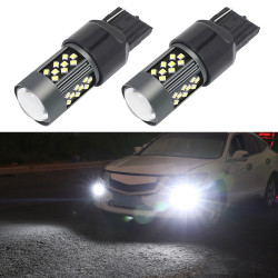 1 Pair 7443 12V 7W Strobe Car LED Fog Light White Light