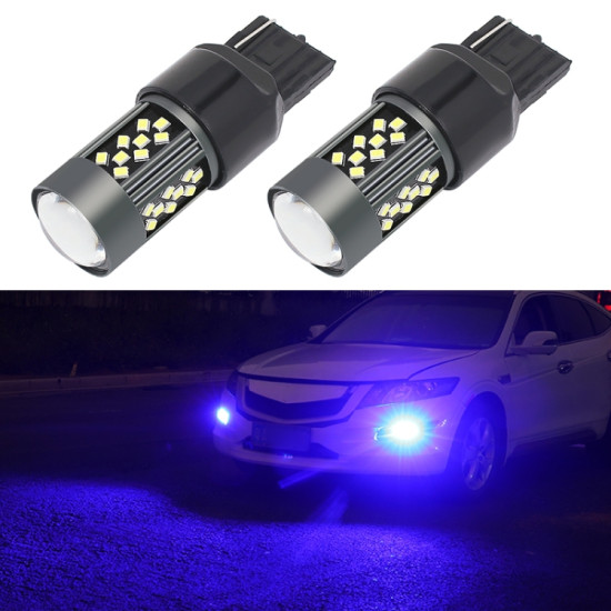 1 Pair 7443 12V 7W Strobe Car LED Fog Light Blue Light