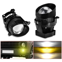 T11 2pcs Pack 55W 3 inch High Power Dual Lens Fog Light Left and Right Oblique Angle for LADA 2190 2192