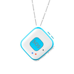 V28 Necklace Style GSM Mini LBS WiFi AGPS Tracker SOS Communicator(Blue)
