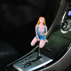 Universal Sexy Beauty Shape ABS Manual or Automatic Gear Shift Knob with Three Rubber Covers Fit for All Car(Blue)