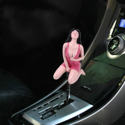Universal Sexy Beauty Shape ABS Manual or Automatic Gear Shift Knob with Three Rubber Covers Fit for All Car(Magenta)