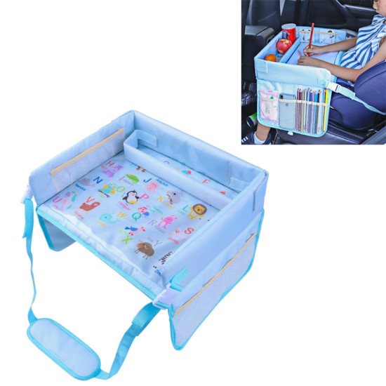 Children Waterproof Dining Table Toy Organizer Baby Safety Tray Tourist Painting Holder (Animal World)