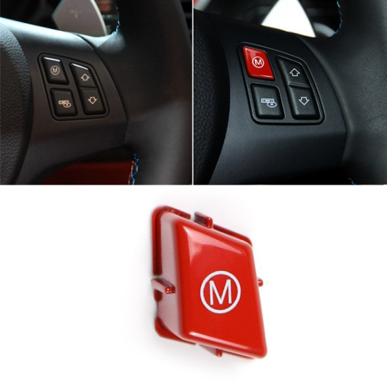 Wheel M Fashion Button Switch Trim Cover for BMW 3 series E90 E92 E93 M3 2007-2013(Red)