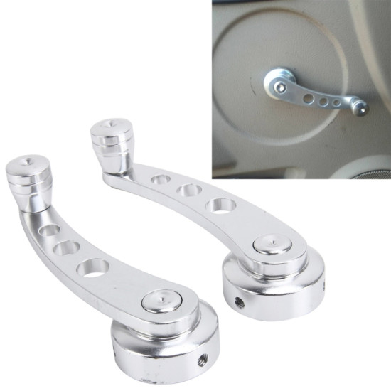 1 Pair Universal Car Wagon Door Window Crank Handle Winder Manual Door Crank Handle Window Winders(Silver)
