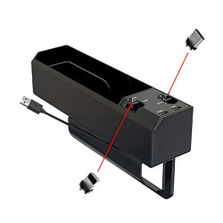 USB-C / Type-C + 8PIN Interface Car Multi-functional Cup Holder Seat Gap Side Storage Box