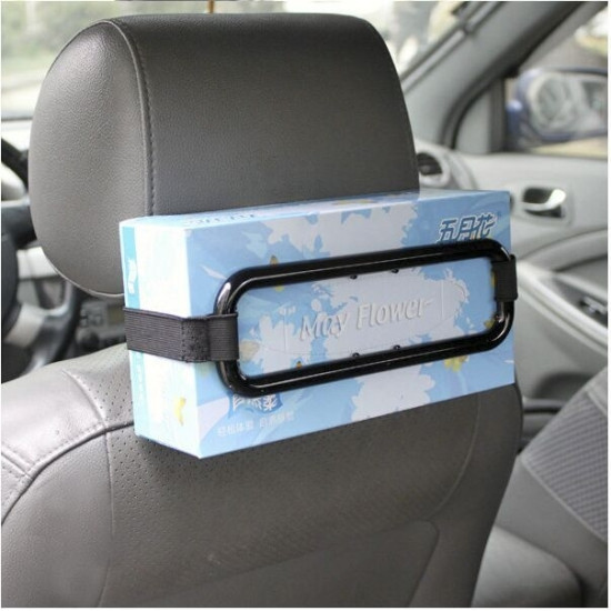 YQ-098 Vehicle Car Hanging Tissue Box Holder, Black