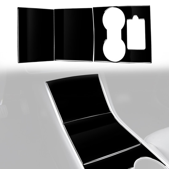 Tesla Model 3 498 Car Central Control Panel Decorative Sticker, Left and Right Drive Universal(Black)