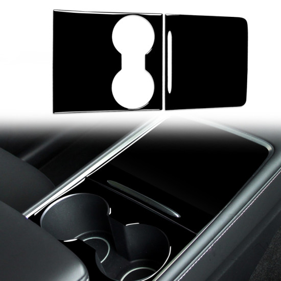 Tesla Model 3 1105 Car Central Control Panel Decorative Sticker, Left and Right Drive Universal(Black)