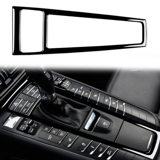 Porsche Macan 2014-2021 Car Gear Panel Decorative Sticker, Left and Right Drive Universal (Black)