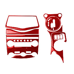10 in 1 Car Carbon Fiber Central Control Gear Multimedia Decorative Sticker for Nissan 370Z / Z34 2009-, Left Drive (Red)