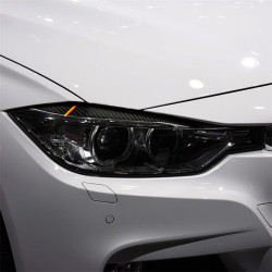 1 Pairs Yellow Red Color Carbon Fiber Car Lamp Eyebrow Decorative Sticker for BMW F30 2013-2015