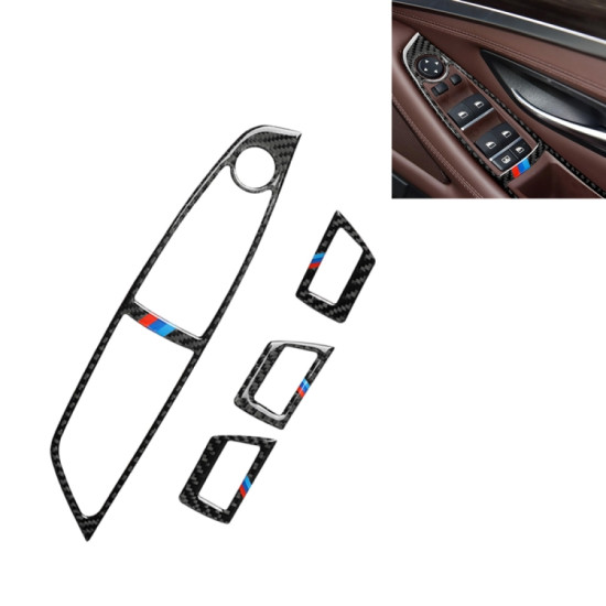 Three Color Carbon Fiber Car Right Driving Lifting Panel Decorative Sticker for BMW 5 Series F10 2011-2018