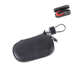 Universal Pure Cow Leather Waist Hanging Zipper Wallets Key Holder Bag (No Include Key)