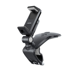 YF011 Car Central Control Instrument Panel Mobile Phone Bracket With Number Plate(Black Gray)