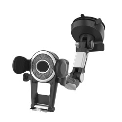 ZJ137 Suction Cup Car Phone Holder 2 In 1 Number Plate Phone Stand Truck Phone Mount(Black)