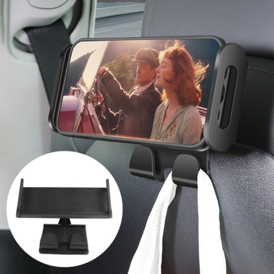 Tesla Model 3 / Y Car Rear Seat Phone Tablet Holder, Style:Base + Phone Bracket